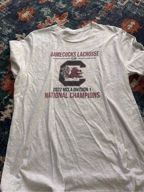 Gamecocks Lacrosse Club 2022 National Champions White T-Shirt